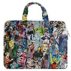 Vintage Horror Collage Pattern Macbook Pro 16  Double Pocket Laptop Bag 