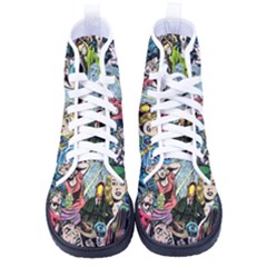 Vintage Horror Collage Pattern Women s High-top Canvas Sneakers by Ket1n9