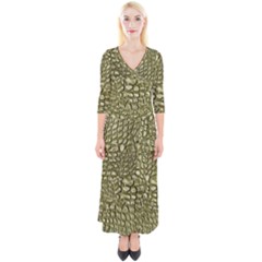 Aligator Skin Quarter Sleeve Wrap Maxi Dress by Ket1n9