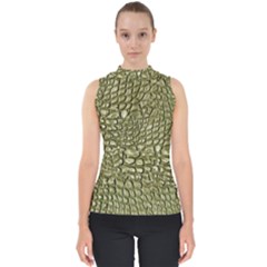 Aligator Skin Mock Neck Shell Top by Ket1n9