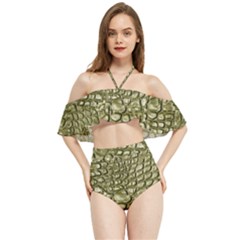 Aligator Skin Halter Flowy Bikini Set  by Ket1n9