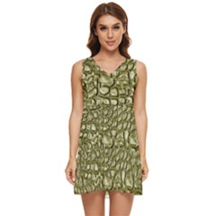 Aligator Skin Tiered Sleeveless Mini Dress by Ket1n9