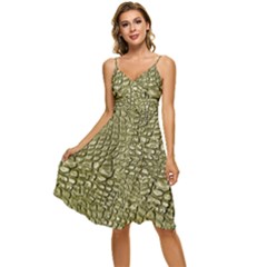 Aligator Skin Sleeveless Tie Front Chiffon Dress by Ket1n9