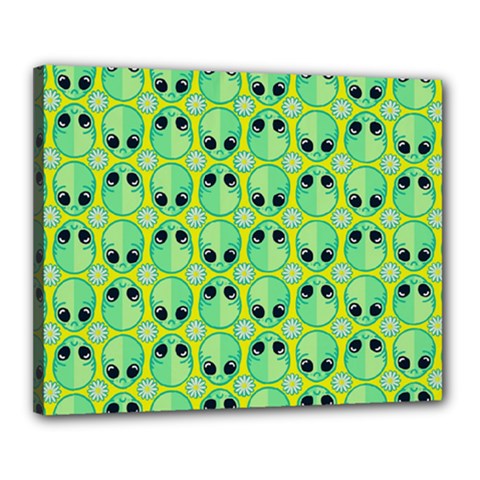 Alien Pattern- Canvas 20  X 16  (stretched) by Ket1n9