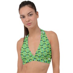 Alien Pattern- Halter Plunge Bikini Top by Ket1n9