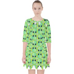 Alien Pattern- Quarter Sleeve Pocket Dress by Ket1n9