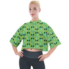 Alien Pattern- Mock Neck T-shirt by Ket1n9