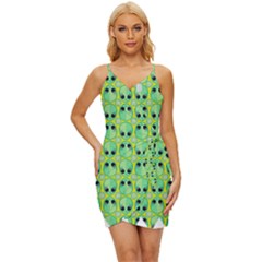 Alien Pattern- Wrap Tie Front Dress by Ket1n9