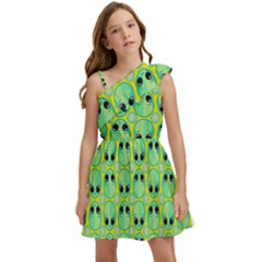 Alien Pattern- Kids  One Shoulder Party Dress by Ket1n9