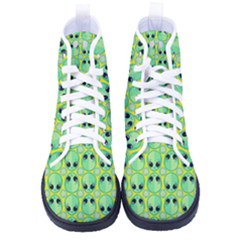 Alien Pattern- Women s High-top Canvas Sneakers by Ket1n9