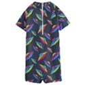 Alien Patterns Vector Graphic Kids  Boyleg Half Suit Swimwear View2