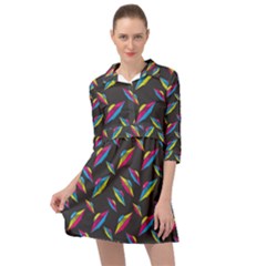 Alien Patterns Vector Graphic Mini Skater Shirt Dress by Ket1n9