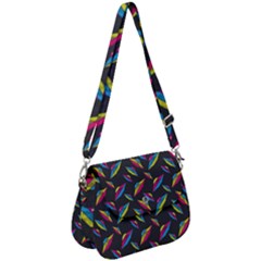 Alien Patterns Vector Graphic Saddle Handbag