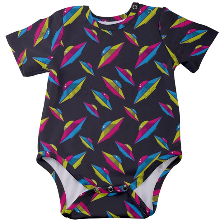 Alien Patterns Vector Graphic Baby Short Sleeve Bodysuit