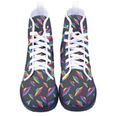 Alien Patterns Vector Graphic Women s High-top Canvas Sneakers by Ket1n9