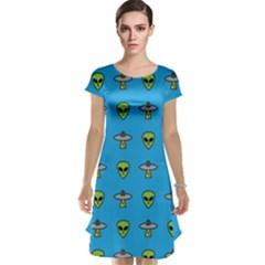 Alien Pattern Cap Sleeve Nightdress by Ket1n9