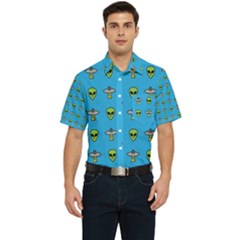 Alien Pattern Men s Short Sleeve Pocket Shirt  by Ket1n9