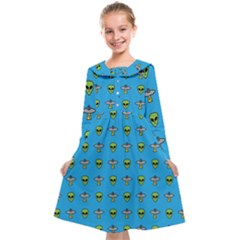 Alien Pattern Kids  Midi Sailor Dress by Ket1n9