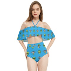 Alien Pattern Halter Flowy Bikini Set  by Ket1n9