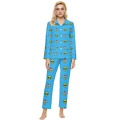 Alien Pattern Womens  Long Sleeve Velvet Pocket Pajamas Set by Ket1n9