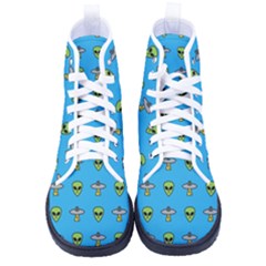 Alien Pattern Women s High-top Canvas Sneakers by Ket1n9