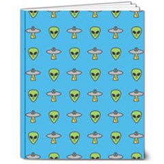 Alien Pattern 8  X 10  Softcover Notebook by Ket1n9