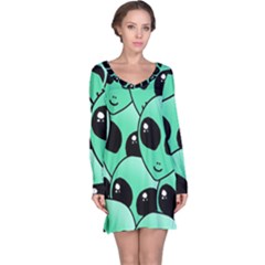 Art Alien Pattern Long Sleeve Nightdress by Ket1n9