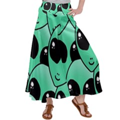 Art Alien Pattern Women s Satin Palazzo Pants by Ket1n9