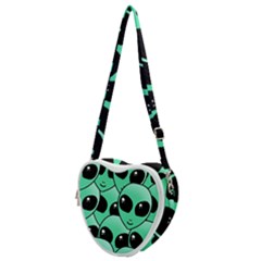 Art Alien Pattern Heart Shoulder Bag by Ket1n9