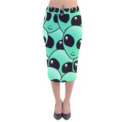 Art Alien Pattern Velvet Midi Pencil Skirt by Ket1n9