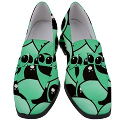 Art Alien Pattern Women s Chunky Heel Loafers by Ket1n9