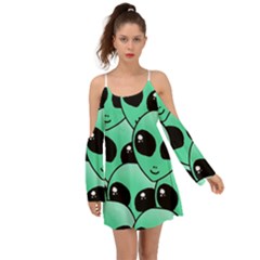 Art Alien Pattern Boho Dress by Ket1n9