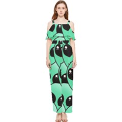 Art Alien Pattern Draped Sleeveless Chiffon Jumpsuit by Ket1n9