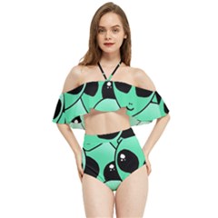 Art Alien Pattern Halter Flowy Bikini Set  by Ket1n9