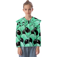 Art Alien Pattern Kids  Peter Pan Collar Blouse by Ket1n9