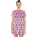 Alien Pattern Pink Drop Hem Mini Chiffon Dress View1