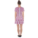 Alien Pattern Pink Drop Hem Mini Chiffon Dress View2