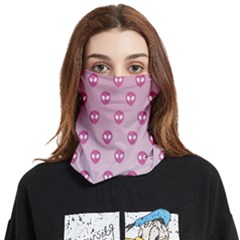 Alien Pattern Pink Face Covering Bandana (two Sides) by Ket1n9