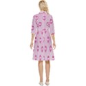 Alien Pattern Pink Classy Knee Length Dress View4