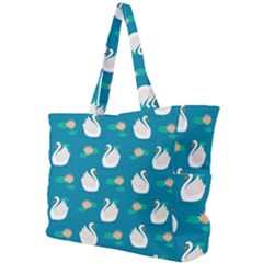 Elegant Swan Pattern With Water Lily Flowers Simple Shoulder Bag by Ket1n9