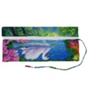 Swan Bird Spring Flowers Trees Lake Pond Landscape Original Aceo Painting Art Roll Up Canvas Pencil Holder (S) View2