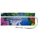 Swan Bird Spring Flowers Trees Lake Pond Landscape Original Aceo Painting Art Roll Up Canvas Pencil Holder (M) View2