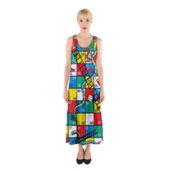 Snakes And Ladders Sleeveless Maxi Dress by Ket1n9