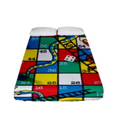 Snakes And Ladders Fitted Sheet (full/ Double Size) by Ket1n9