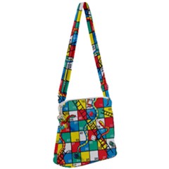 Snakes And Ladders Zipper Messenger Bag by Ket1n9