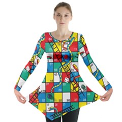 Snakes And Ladders Long Sleeve Tunic  by Ket1n9