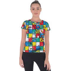 Snakes And Ladders Short Sleeve Sports Top  by Ket1n9