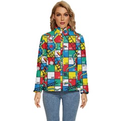 Snakes And Ladders Women s Puffer Bubble Jacket Coat by Ket1n9