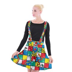 Snakes And Ladders Suspender Skater Skirt by Ket1n9