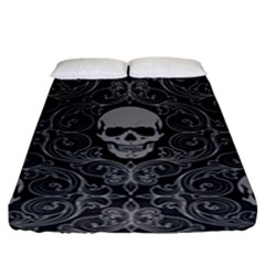 Dark Horror Skulls Pattern Fitted Sheet (king Size) by Ket1n9